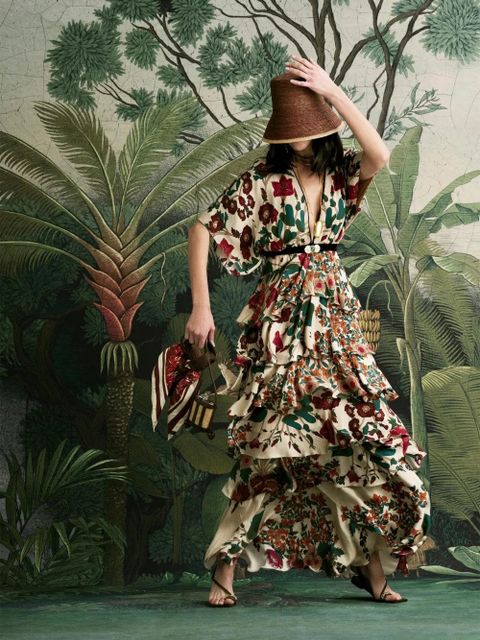 Johanna Ortiz Ancestral floral-pattern maxi dress - Neutrals