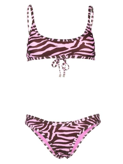 The Attico zebra-print bikini - Brown - zdjęcie produktu nr 1
