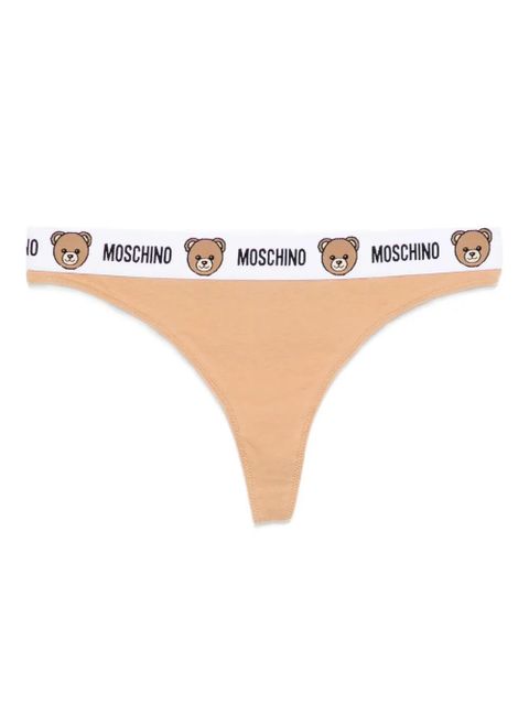Moschino logo-print teddy thong (set of three) - Brown - zdjęcie produktu nr 2