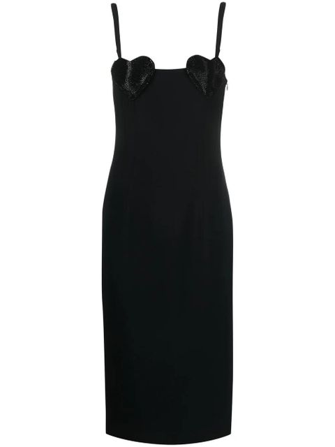 Blumarine heart-appliqué pencil midi dress - Black - zdjęcie produktu nr 1