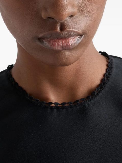 Prada lace-collar scuba mini-dress - Black