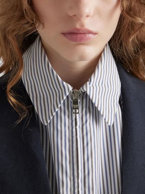 Prada striped poplin blouson jacket - White