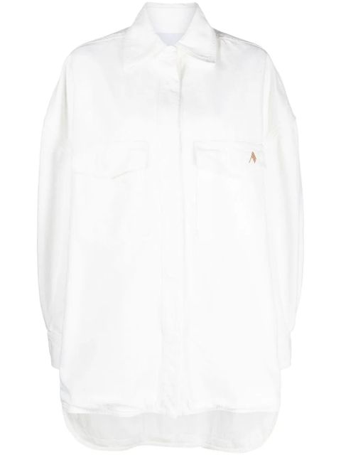 The Attico logo-embroidered shirt jacket - White - zdjęcie produktu nr 1