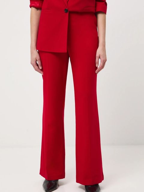 Medicine spodnie damskie kolor czerwony szerokie medium waist - zdjęcie produktu nr 2