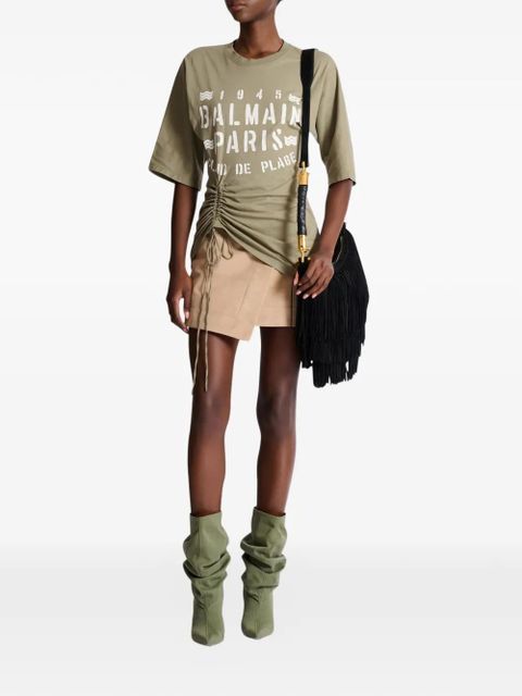 Balmain drawstring-detail T-shirt - Green - zdjęcie produktu nr 2