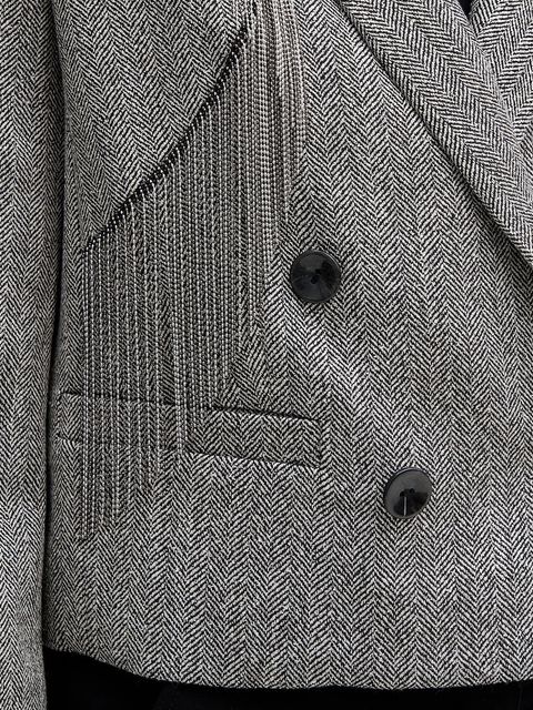 Sisley marynarka kolor szary dwurzędowa 2D12LW03P