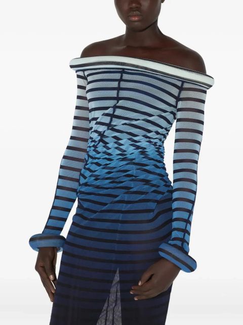 Jean Paul Gaultier striped maxi dress - Black