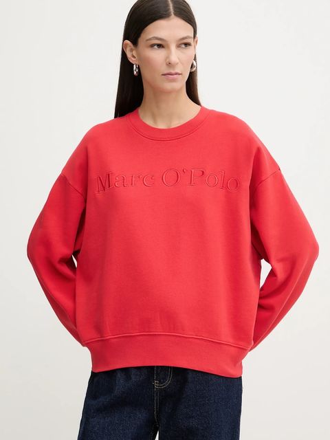 Marc O'Polo bluza bawełniana damska kolor czerwony gładka 600407354175 - zdjęcie produktu nr 1