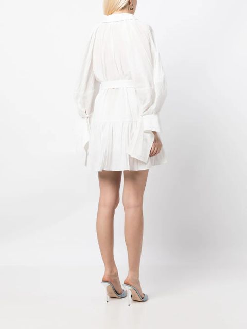 Acler Greenwell belted-waist minidress - White