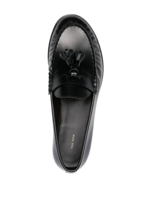 The Row tassel-detail leather loafers - Black