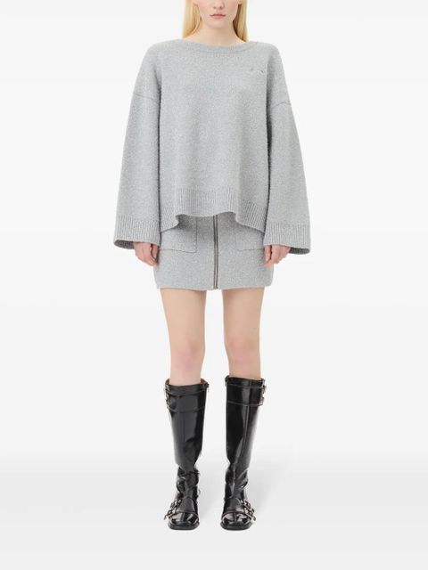 GANNI extra-long sleeves sweater - Grey