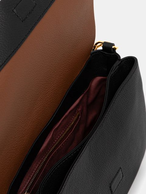 Coccinelle torebka skórzana BOHEME GRANA DOUBLE kolor czarny E1.M50.12.01.01