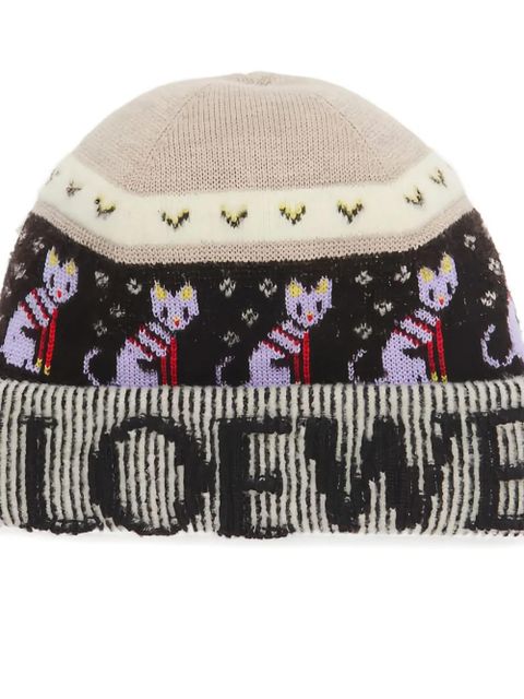LOEWE cat-motif logo beanie - Neutrals - zdjęcie produktu nr 2