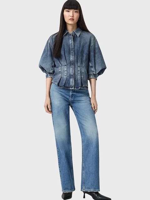 AllSaints jeansy BROOKLYN damskie high waist W027ED - zdjęcie produktu nr 1