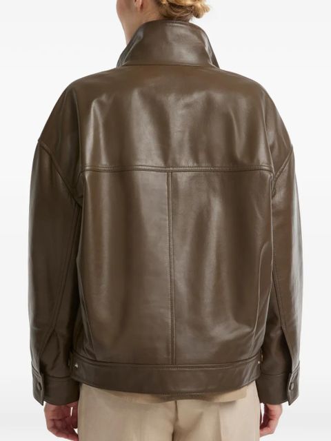 Yves Salomon lamb leather short jacket - Brown