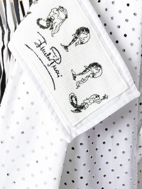 PUCCI eyelet-embellished oversized coat - White