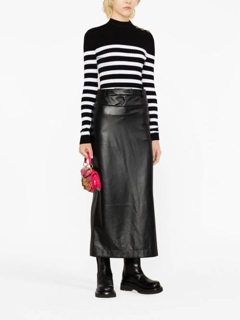 Balmain striped roll-neck jumper - Black - zdjęcie produktu nr 2