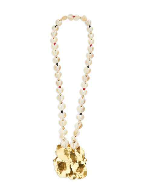 Valentino Garavani Jardin Aquatique shell metal necklace - Gold