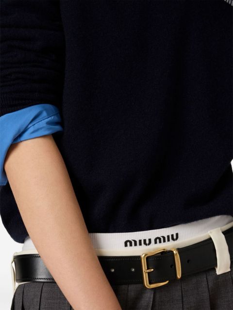 Miu Miu cashmere polo shirt - Blue