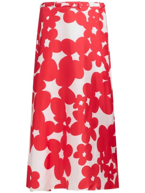 Marni floral-print midi skirt - Red - zdjęcie produktu nr 1
