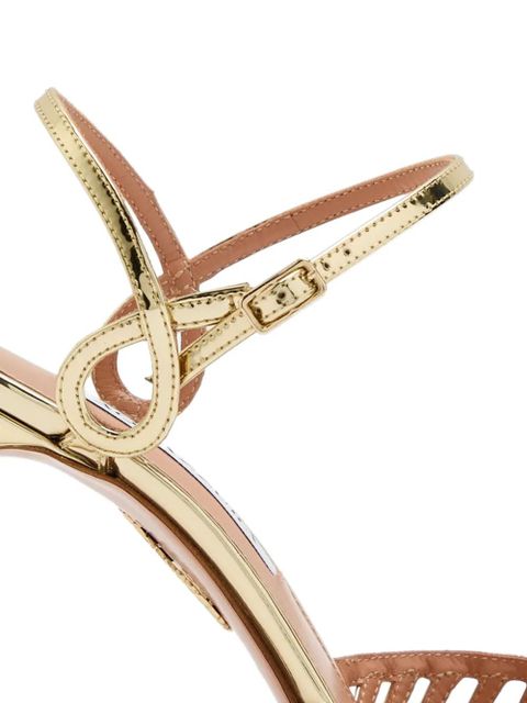 Aquazzura Sweet Surrender 105 metallic leather pumps - Gold - zdjęcie produktu nr 2