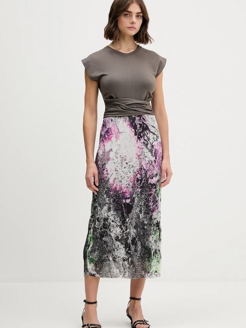 Desigual sukienka WALLS LACROIX kolor szary midi prosta 25WWVK05