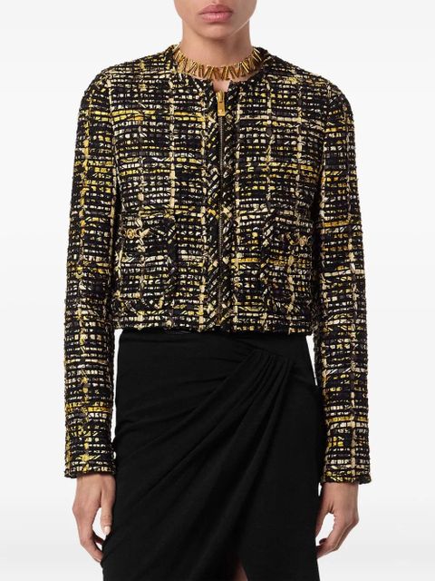 Versace tweed zip-front jacket - Black - zdjęcie produktu nr 2