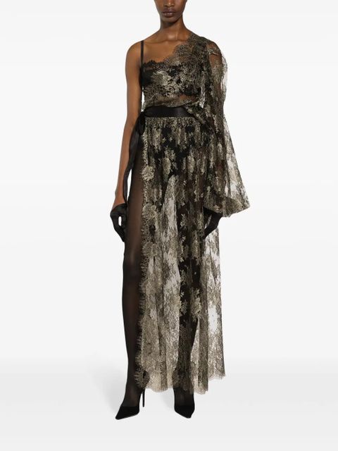 Dolce & Gabbana semi-sheer lace gown - Gold