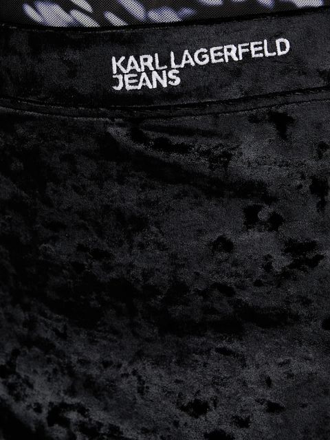 Karl Lagerfeld Jeans spódnica welurowa kolor czarny mini prosta A4W12003