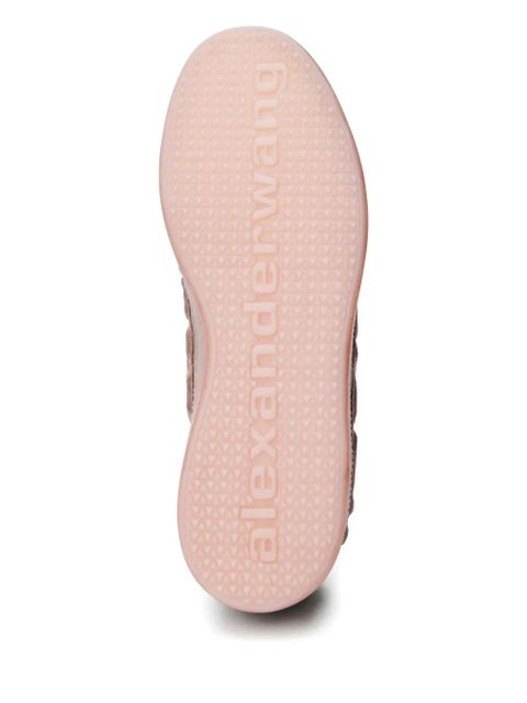 Alexander Wang Lex logo-embossed suede sneakers - Pink