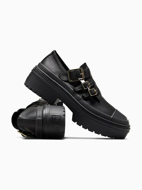 Converse półbuty skórzane Chuck Taylor All Star Lugged Heel MJ damskie kolor czarny na platformie A10616C