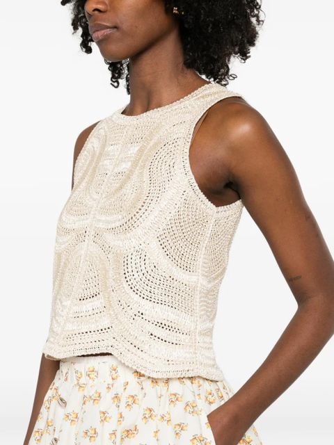 Maje crochet top - Neutrals