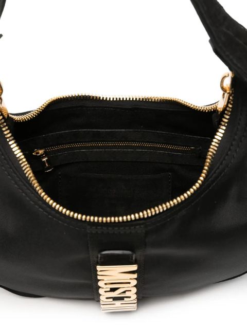 Moschino logo-lettering shoulder bag - Black
