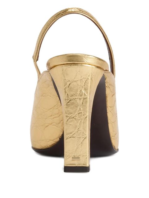 Giuseppe Zanotti 90mm Brendha crocodile-print square-toe - Gold - zdjęcie produktu nr 2