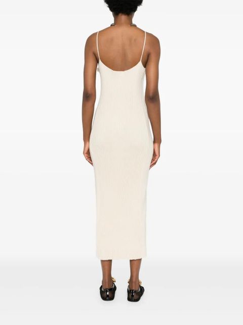 Jil Sander ribbed-knit cotton maxi dress - Neutrals