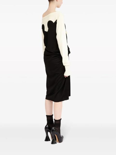 Maison Margiela Spliced-jersey midi dress - Black