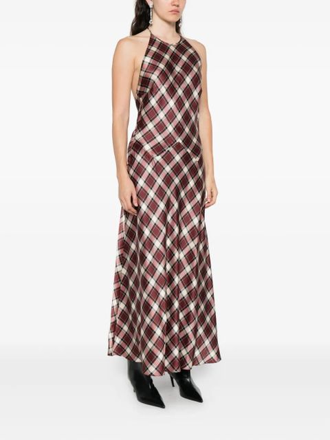DÔEN Maxime checked maxi dress - Brown