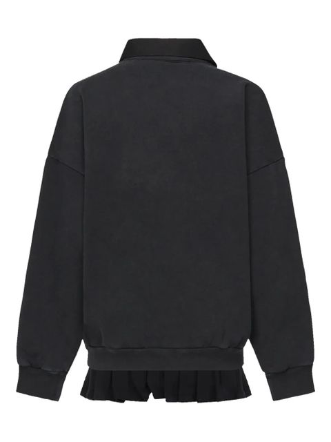 Balenciaga embroidered ruffled top - Black