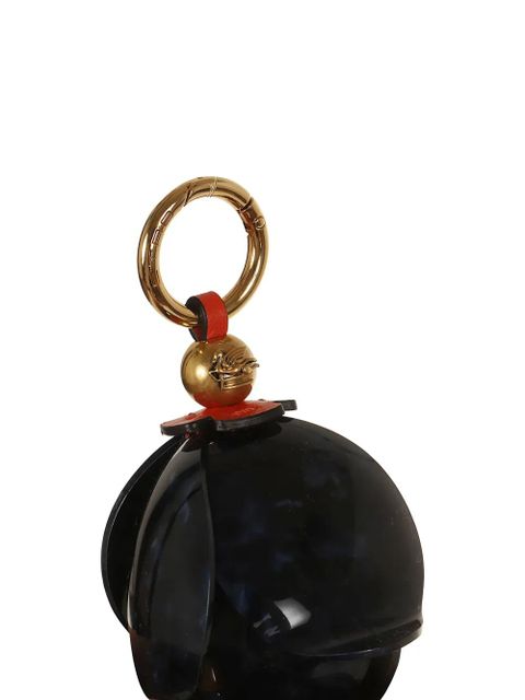 ETRO beaded floral-pendant keyring - Black