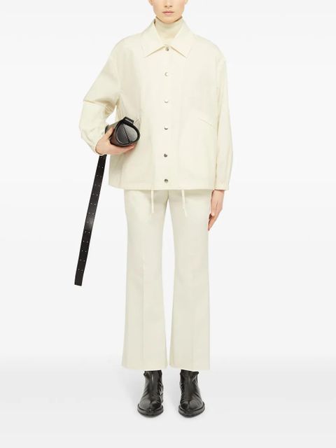 Jil Sander logo-print cotton shirt jacket - White - zdjęcie produktu nr 2