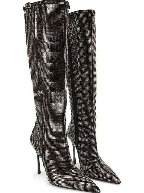 Kurt Geiger London kozaki Mayfair Point Knee Boot damskie kolor czarny na szpilce 4992705609