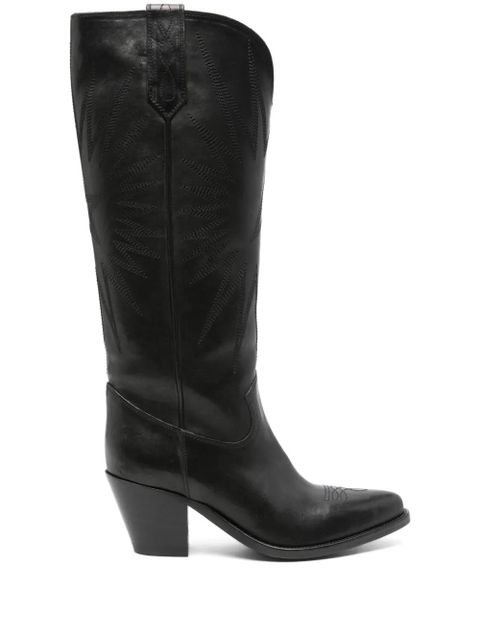 Golden Goose 65mm leather cowboy boots - Black - zdjęcie produktu nr 1