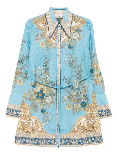 ALEMAIS floral-print belted dress - Blue - zdjęcie produktu nr 1