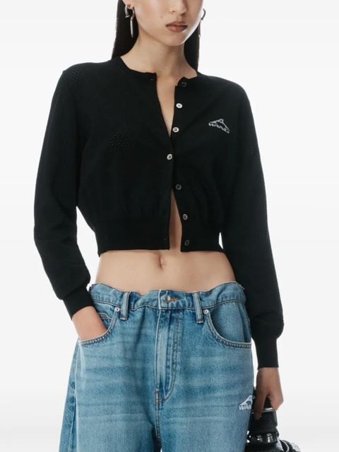 Alexander Wang logo-print cardigan - Black