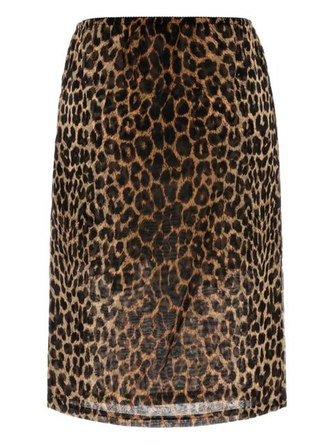 Saint Laurent leopard-print midi skirt - Brown - zdjęcie produktu nr 1