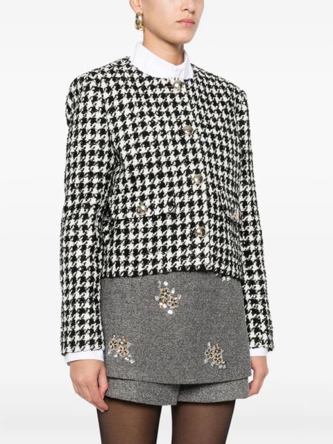 Maje houndstooth-pattern blazer - White