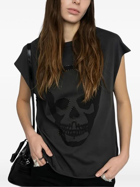 Zadig&Voltaire Cloe skull holes tank top - Grey