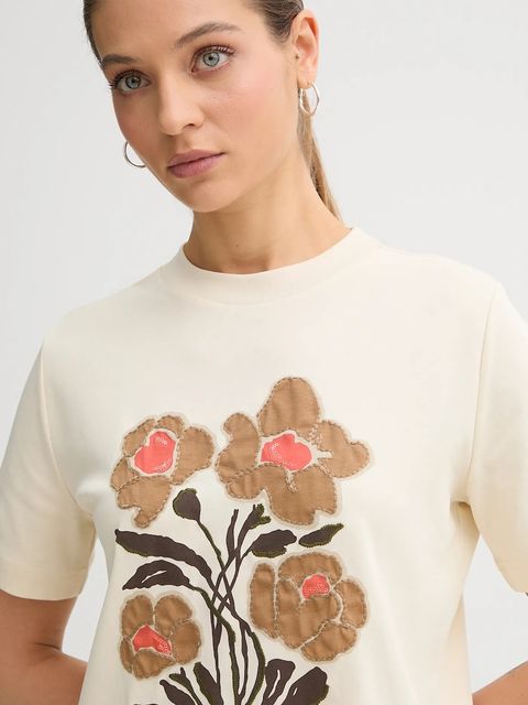 United Colors of Benetton t-shirt bawełniany damski kolor beżowy 3DCJD10B5