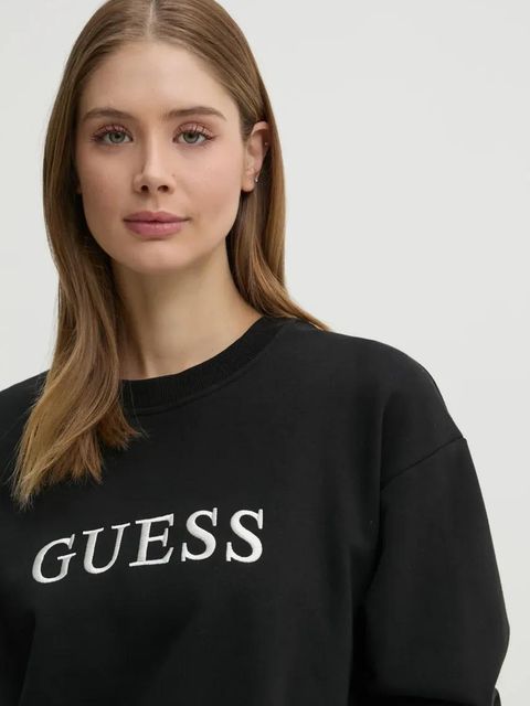 Guess bluza SOFIA damska kolor czarny z aplikacją O5RQ03 KCO31