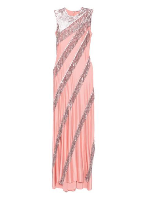 Rabanne sequin-fringe maxi dress - Pink